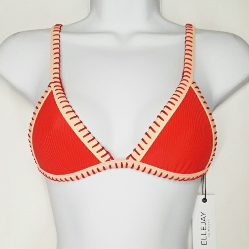 REVOLVE ELLEJAY Mara Cherry Red Triangle X-Small Bikini Top NWT